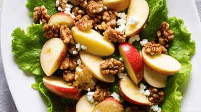 Harvest Apple Salad with Candied Walnuts Goat Cheese  Apple Cider Vinaigrette