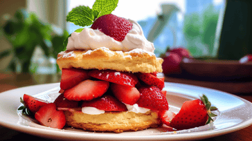 Strawberry Shortcake with Fresh Whipped Cream