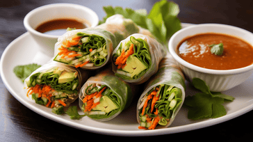 Veggie Spring Rolls with Peanut Dipping Sauce